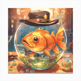 Goldfish In A Bowl 23 Canvas Print