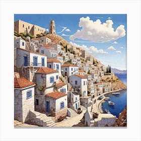 Aegean Village Canvas Print