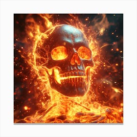 Spooky Halloween Skeleton Emojis Artwork 11 Canvas Print