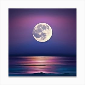 Full Moon Over The Ocean Canvas Print