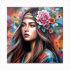 Hippie Girl Canvas Print