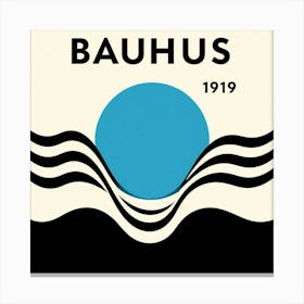 Bauhaus blue circle poster Canvas Print