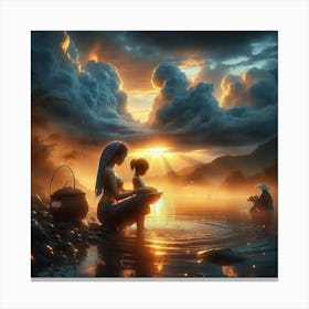 Sunset In The Water Canvas Print