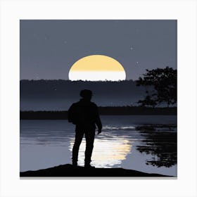 Silhouette Of A Man Canvas Print