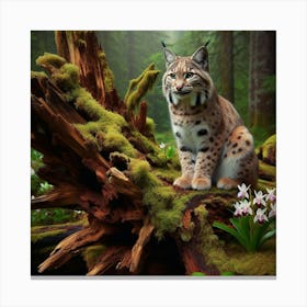 Lynx In The Forest 2 Canvas Print