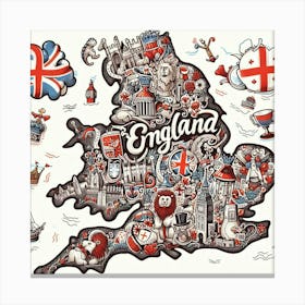 England Map 1 Canvas Print