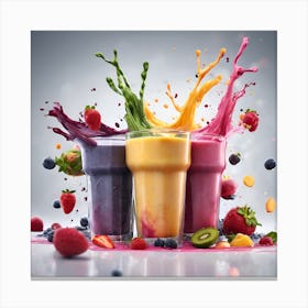 Fruit Smoothie Splash Canvas Print