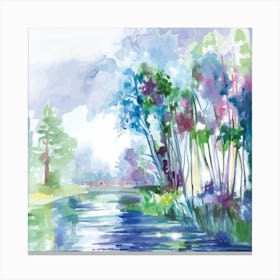 Watercolor Landscape Painting Vincent Van Gogh Canvas Print