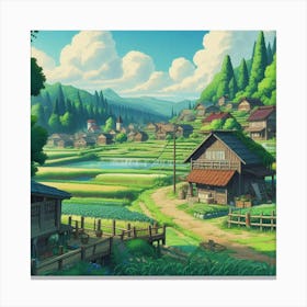 Picturesque Village In The Countryside Canvas Print