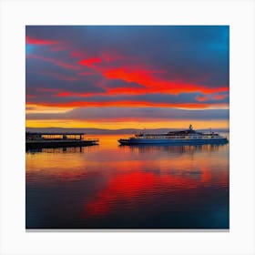 Sunset At The Harbor 3 Canvas Print