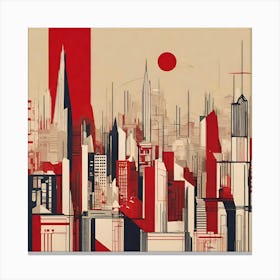 Two-Toned Geometric Cityscape Canvas Print