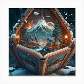 Magical Cities Seen Through Intricate Book Nook 12 Canvas Print