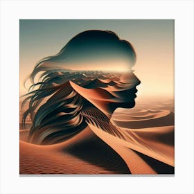 Portrait Of A Woman In The Desert 4 Canvas Print