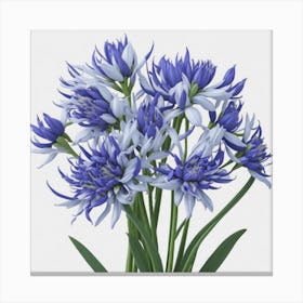 Blue Chrysanthemums myluckycharm Canvas Print