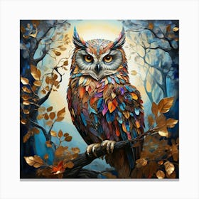 Owl In The Forest Canvas Print