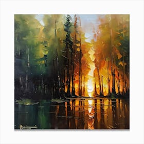 Fire In The Woods 1 Canvas Print