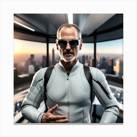 Futuristic Man In Futuristic Suit 54 Canvas Print