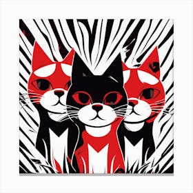 Zebra Cats Canvas Print