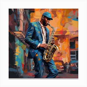 Saxophone Player 21 Canvas Print
