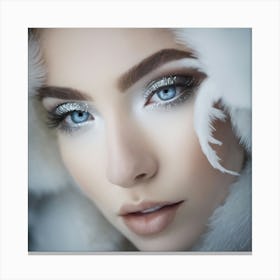 Beautiful Woman With Blue Eyes Canvas Print