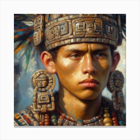 Aztec Warrior Canvas Print