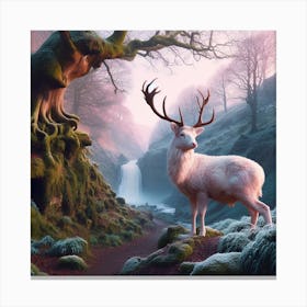 Deer In The Forest 16 Canvas Print