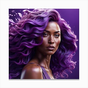 Portrait Of A Woman With Purple Hair Canvas Print