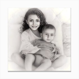 Black And White Portrait Canvas Print