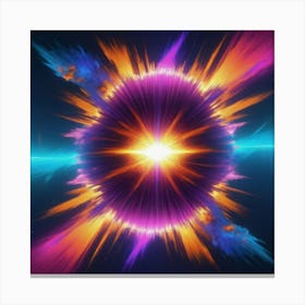 Plasma Explosion Glitch Art 7 Canvas Print