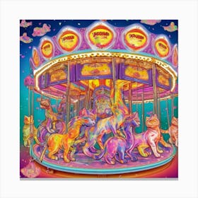 Carousel Cats Canvas Print