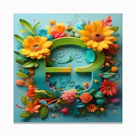 Flowers In The Letter E Canvas Print