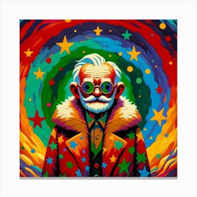 Old Man With Glasses Canvas Print