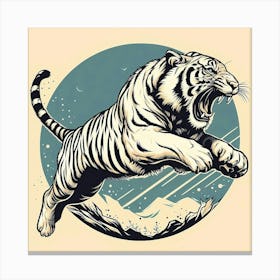 Tiger Jumping Canvas Print