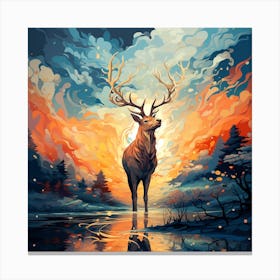 Deer Painting Canvas Print