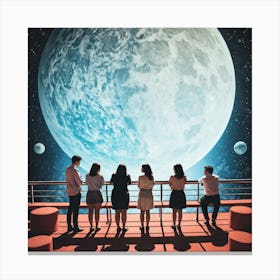 Moon And The Stars 32 Canvas Print