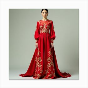 Red Evening Dress Canvas Print