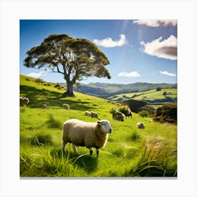 Grass Plant Day Scenic Tour Tourism Rural Green Farm Auckland Cute New Background Scener (2) Canvas Print