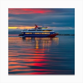 Sunset On A Ferry 3 Canvas Print