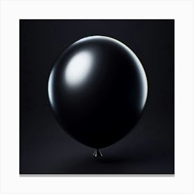 Black Balloon Isolated On Black Canvas Print