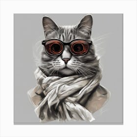 Cat With Glasses 1 Canvas Print