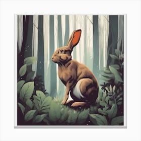 Rabbit In The Forest 128 Canvas Print