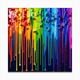 Rainbow Paint Drips Canvas Print