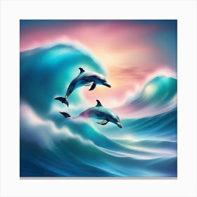 Dolphins In The Ocean 1 Canvas Print