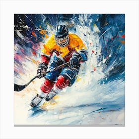 Hockey Player Art Canvas Print