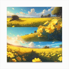 Yellow Flower Field 4 Canvas Print