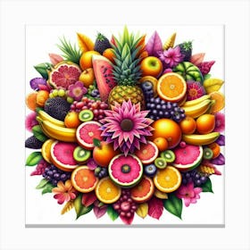 Colorful Fruit Arrangement Canvas Print