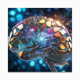 Abstract 3d Brain Canvas Print