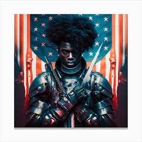 Black Man With Swords Canvas Print