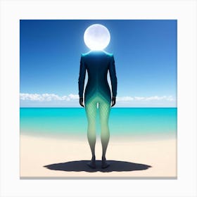 Man Standing On The Beach 1 Canvas Print
