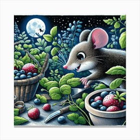 Mouse In The Garden 2 Canvas Print